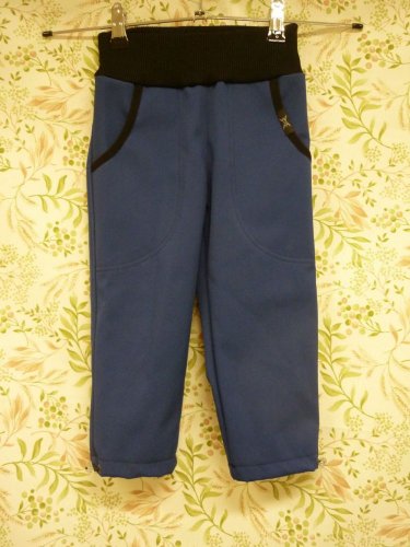 Zimní softshellové kalhoty modré - Velikost: 140