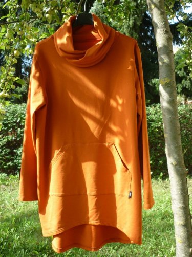 Dámské mikinové šaty oranžové - Velikost: XL