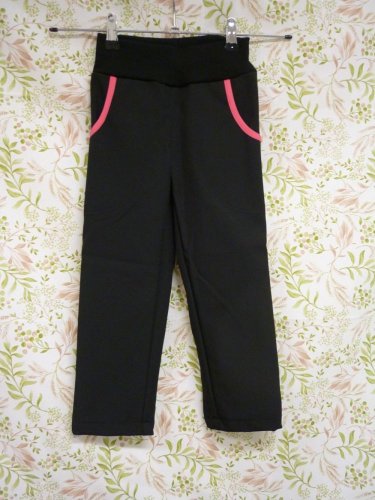 Zimní softshellové kalhoty černé s růžovými kapsami - Velikost: 128